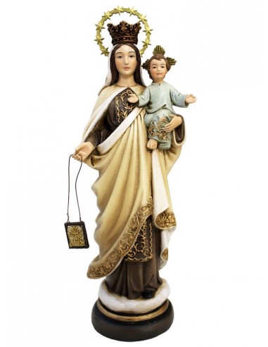 Imagen de Virgen del Carmen, realizada en madera.
Pintada y esculpida a mano, realizada totalmente de manera artesanal.
Cuent