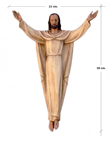 Cristo resucitado en marmolina 30 por 21 centímetros