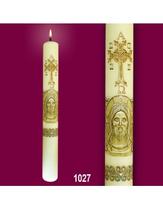 Decoración cirio pascual dorada santa faz 1027