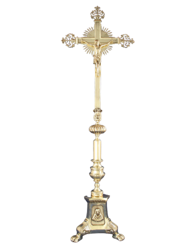 Cruz altar 3 caras de Cristo 102 cm