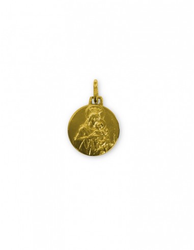 Medalla Escapulario Virgen Del Carmen Plata De Ley 13mm Baño Oro
