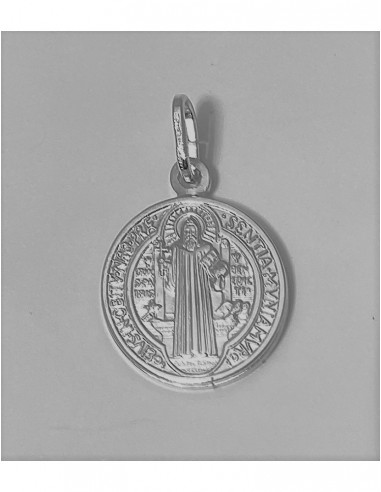 Medalla San Benito En Plata De Ley 12mm