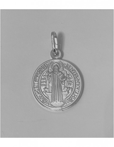Medalla San Benito En Plata De Ley 8mm