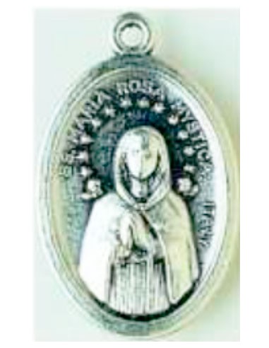 Medalla doble cara Virgen de la Rosa Mística Ruega por nosotros - Imagen de la Virgen - tiendaclero.es