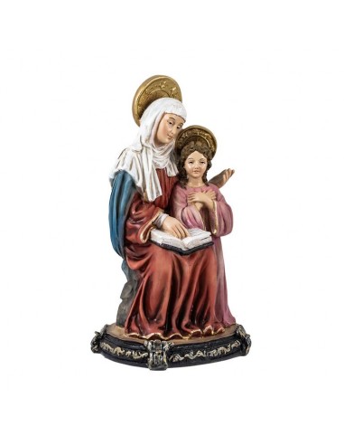 Imagen de Santa Ana sentada con la Virgen María. 21 CM de alto.