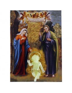Niño Jesus fluorescente de 4 cm  con estampa con oracion