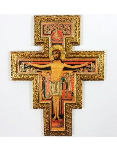 Cruz San Damian, 17 x 22 cm, lamina en dorado
