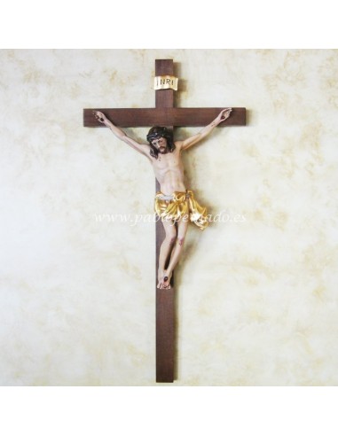 Cristo madera tallada policromado decorado antiguo, la medida que se proporciona es del Cristo la cruz mide aproximadamente el 