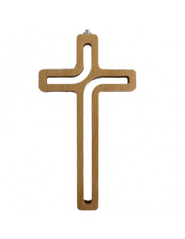 Cruz de madera con huecos.
Medida: 20 cm 