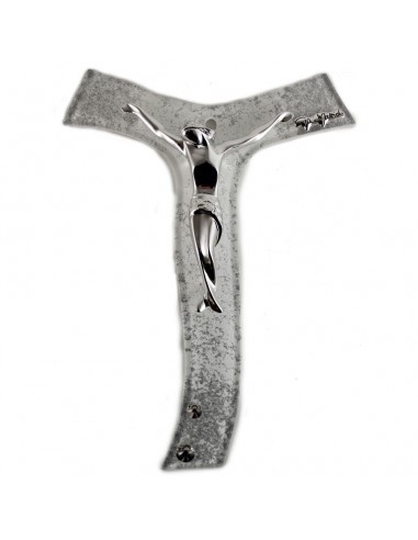 Cruz Tau de cristal con cuerpo de metal
Medida: 25 cm 