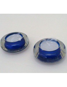 Portalamparita de cristal azul con lamparita incluida.

Dimensiones:

Ø 7 x 2.5 cm