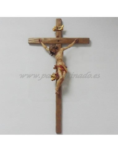 Cruficijo de madera decoración barroco policromado.
Dimensiones Cristo: 33 cm
Dimensiones Cruz: 80x42 cm