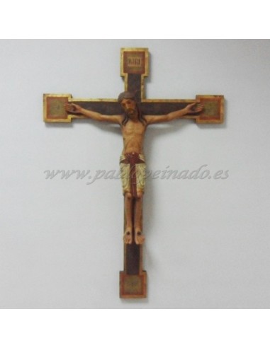 Crucifijo madera romanico.
Dimensiones Cristo: 60 cm
Dimensiones Cruz: 110x78 cm