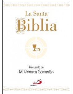 Edición en cartoné de La Santa Biblia con cubierta especial de Primera Comunión. Esta Biblia está especialmente ideada para los