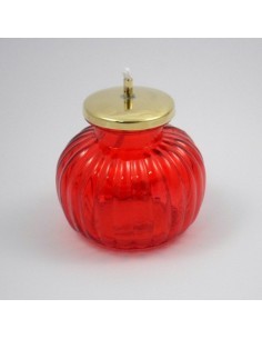 Lámpara de cristal cera líquida roja.

Dimensiones: 9.5 x 9.5 cm
 

