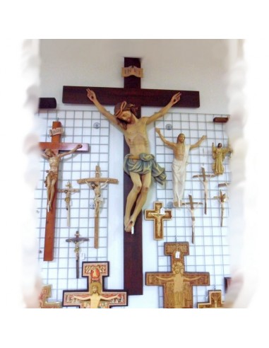 Cristo talla de madera 100 cm con cruz madera plana.

Medidas cruz: largo 200cm x ancho 120 cm
