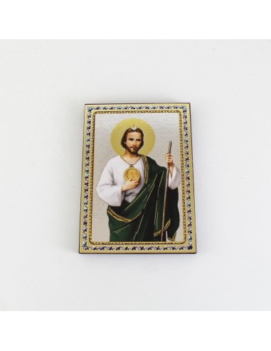 Icono en madera de San Judas Tadeo.
También conocido con Judas Iscariote es patron de las causas difíciles
Medidas: 10 cm. de