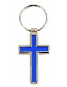 Llavero cruz esmalte azul.

Medidas:

Largo total: 6,5 cm
Cruz largo: 4 cm
Cruz ancho: 2,5 cm