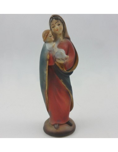 Virgen con niño 15 cm, resina.