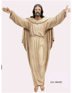Cristo resucitado para colgar en marmolina 60 cm